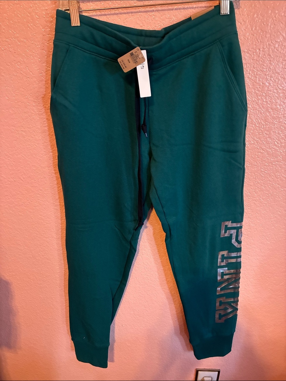 PINK Victoria's Secret Teal Green Skinny Jogger Pants